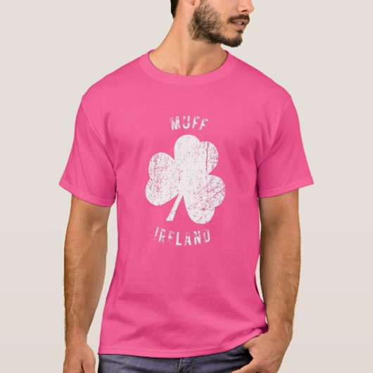 Muff Ireland Shamrock Distress Kijk T-shirt (Voorkant)