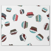 Muffin. Gelukkige verjaardagstaart achtergrond wit Cadeaupapier (Vlak)