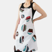 Muffin. Gelukkige verjaardagstaart achtergrond wit Schort (Insitu)