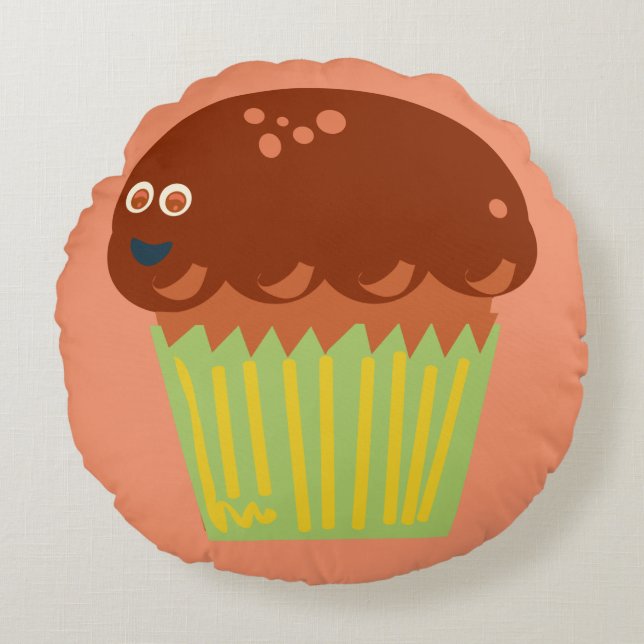 Muffin het Giant Character Funny Cartoon Art Rond Kussen (Voorkant)