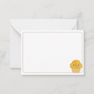 Muffin Muffin Schattige Tekening Lege Omrande Notitiekaartje