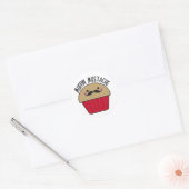 Muffin Mustache Ronde Sticker (Envelop)