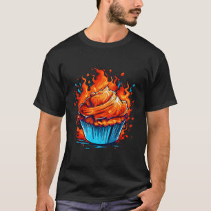 Muffin spullen voor het bakken van vlammen t-shirt