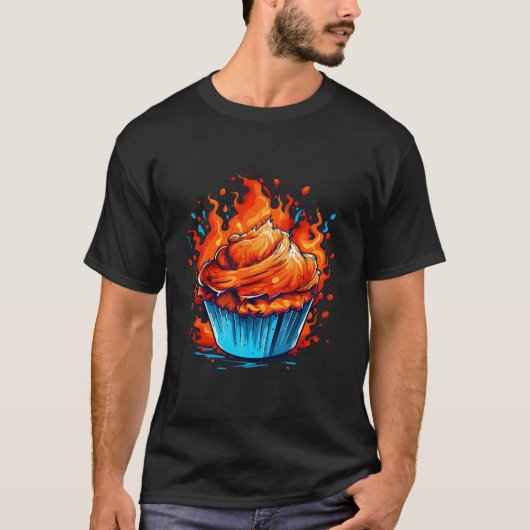 Muffin Stuff For Baking Flames T-shirt (Voorkant)