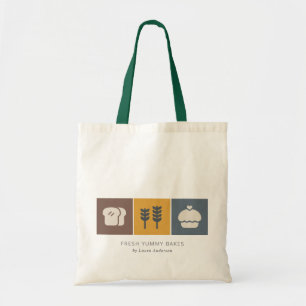 Muffin Wheat Bread Ochre Brown Gray Chef Baking Tote Bag
