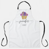 Muffins bakkerijkoeken, zeemeerroze Logo Schort (Voorkant)