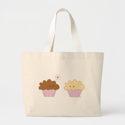 Muffins in liefde grote tote bag (Voorkant)