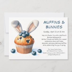 Muffins & Konijnen – Uitnodiging voor Pasen Backfe