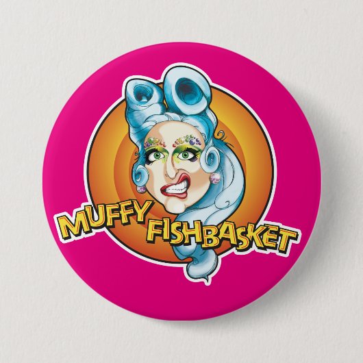 Muffy Fishbasket Fan Button (Voorkant)