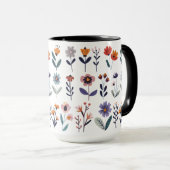 Mug С collecte des fleurs vectorielles (Devant droit)