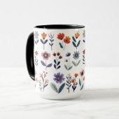 Mug С collecte des fleurs vectorielles (Devant gauche)