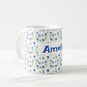 Mug С ute Blueberry aquarelle nom du motif (Devant gauche)