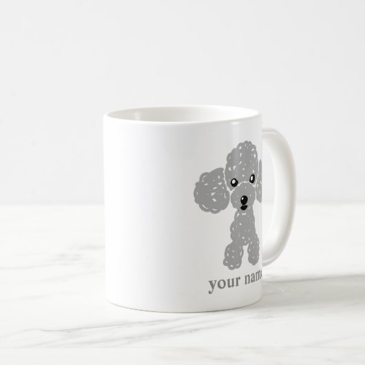 MUG かわいいトイプードル(グレー)名入れ (Devant droit)