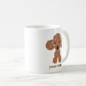 MUG かわいいトイプードル(濃茶)名入れ (Devant droit)