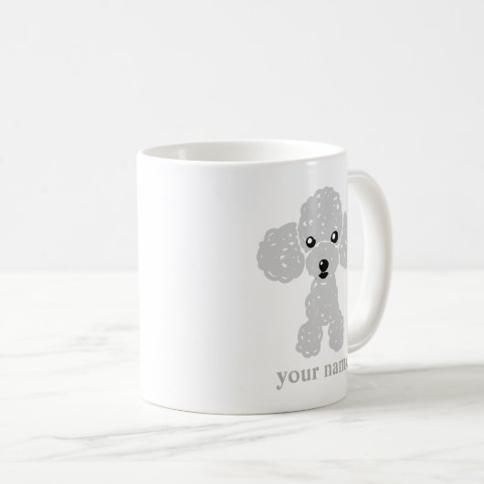 MUG かわいいトイプードル(白)名入れ (Devant droit)