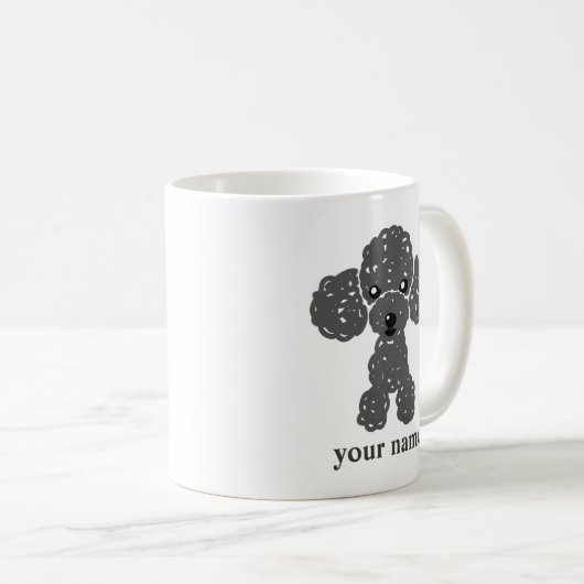 MUG かわいいトイプードル(黒)名入れ (Devant droit)