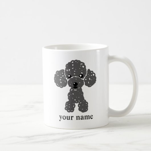 MUG かわいいトイプードル(黒)名入れ (Droite)