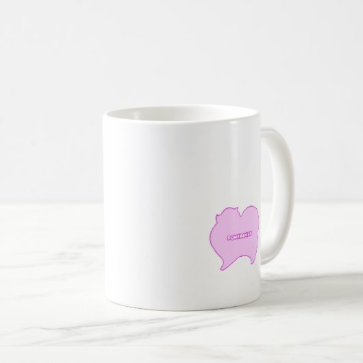 MUG ピンクとブルーのポメラニアン (Devant droit)
