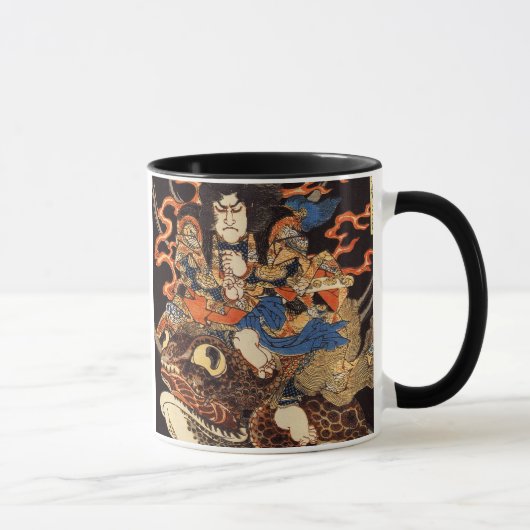 Mug 侍と化け蛙, samouraïs de 国芳 et grenouille géante, (Droite)