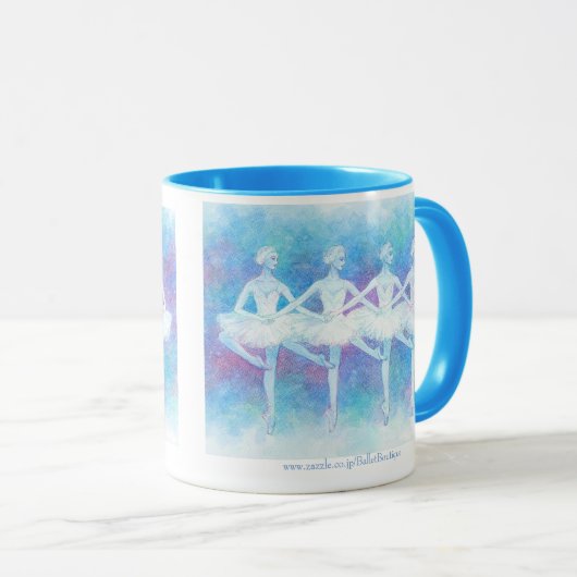 MUG 四羽の白鳥の踊りマグカップ (Devant droit)