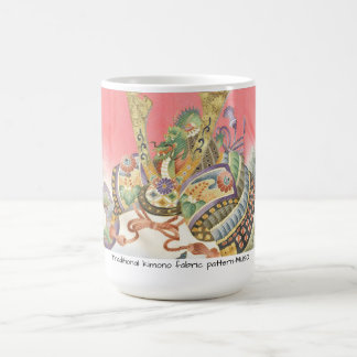 MUG 日本の伝統的着物生地、かっこいい兜（KABUTO)のマグカップ
