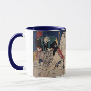 Mug 相 撲, 国 芳 Sumo Wrestling, Kuniyoshi, Ukiyo-e