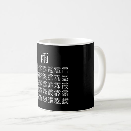 MUG 雨 と 雨 冠 の 漢 字 (Devant droit)