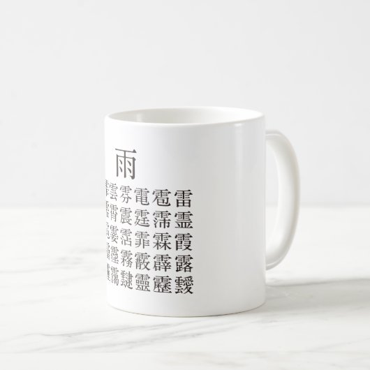 MUG 雨 と 雨 冠 の 漢 字 (Devant droit)