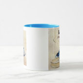 Mug 顔を洗う猫, lavage de visage de chat de 広重, Hiroshige (Centre)