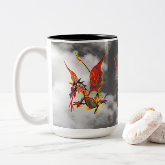 Mug - 0110 - Dragon Rouge (Avec donut)