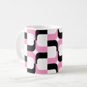 Mug 020614 - Noir et rose sur blanc (Devant gauche)