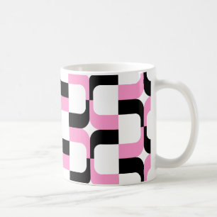 Mug 020614 - Noir et rose sur blanc