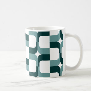 Mug 020614 - Vert océanique et vert foncé sur blanc