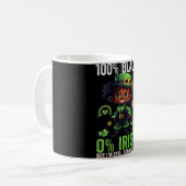 Mug 0% Irish 100% Black -funny St. Patricks Day Black (Devant gauche)