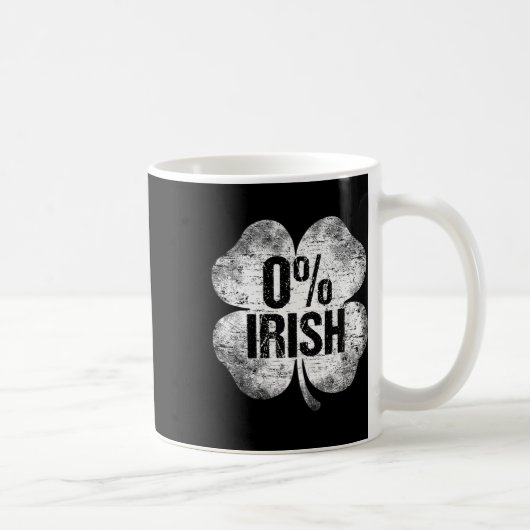 Mug 0% Irlandais Trèfle Saint-Patrick Drôle Saint Pat (Droite)