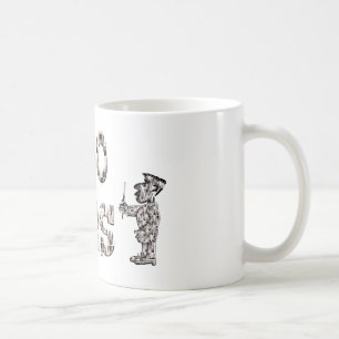 Mug 10000 heures avec une superposition de pinceaux. 