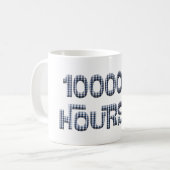 Mug 10000 heures avec une superposition de tissu à ca (Devant gauche)