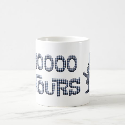 Mug 10000 heures avec une superposition de tissu à ca (Centre)