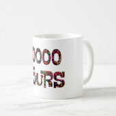 Mug 10000 hours with an overlay of bokeh musical notes (Devant droit)