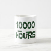 Mug 10000 hours with an overlay of computer binary cod (Centre)