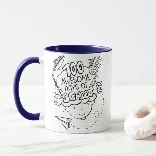 Mug 100 Awesome Days Of School (Avec donut)