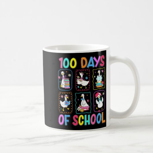 Mug 100 Days Of School 100th Day Funny Goose Boys Girl (Droite)