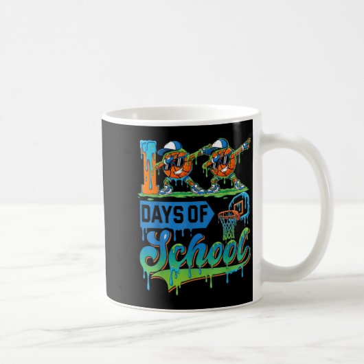 Mug 100 Days Of School Boys Basketball Drip 100th Day  (Droite)