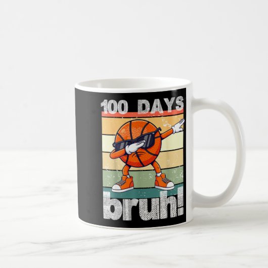 Mug 100 Days Of School Bruh Funny Kids Boys Dabbing Ba (Droite)
