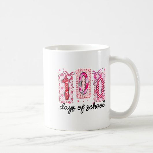 Mug 100 Days Of School Coquette Valentine Girls Teache (Droite)