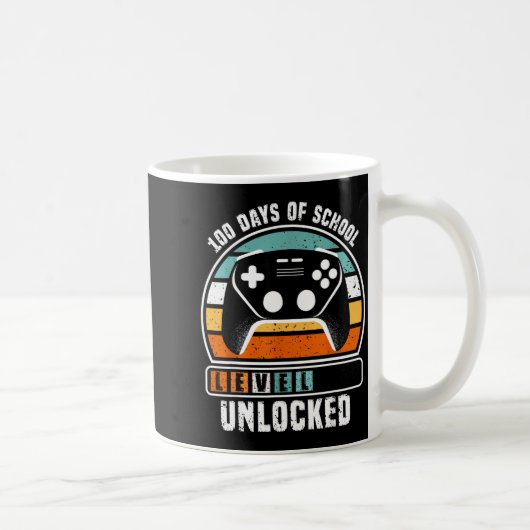 Mug 100 Days Of School Level Unlocked Funny Gamers Boy (Droite)