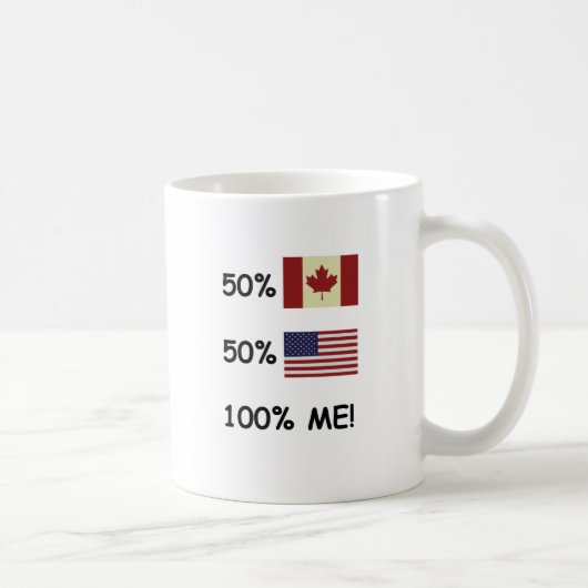 Mug 100% JE Canadien/Américain (Droite)