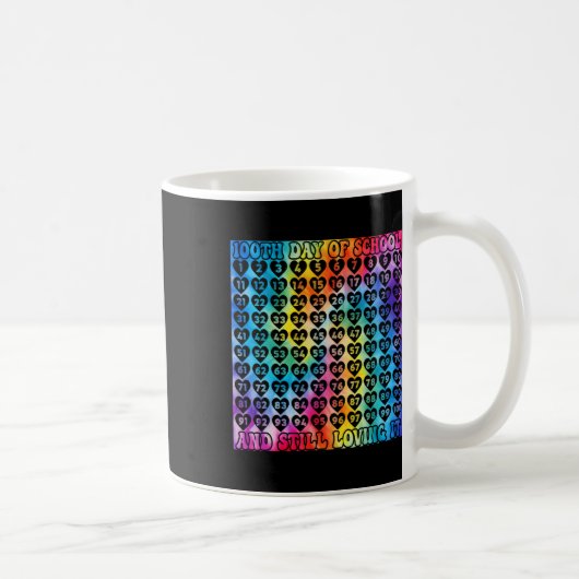Mug 100 Jours De Coeurs De Teinture À L'École Numéros (Droite)