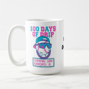 Mug 100 jours de Drip 0 erreurs Baseball School Swag