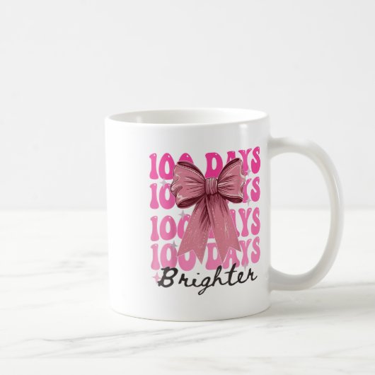 Mug 100 Jours De Filles D'École Coquette Bow 100e Jour (Droite)